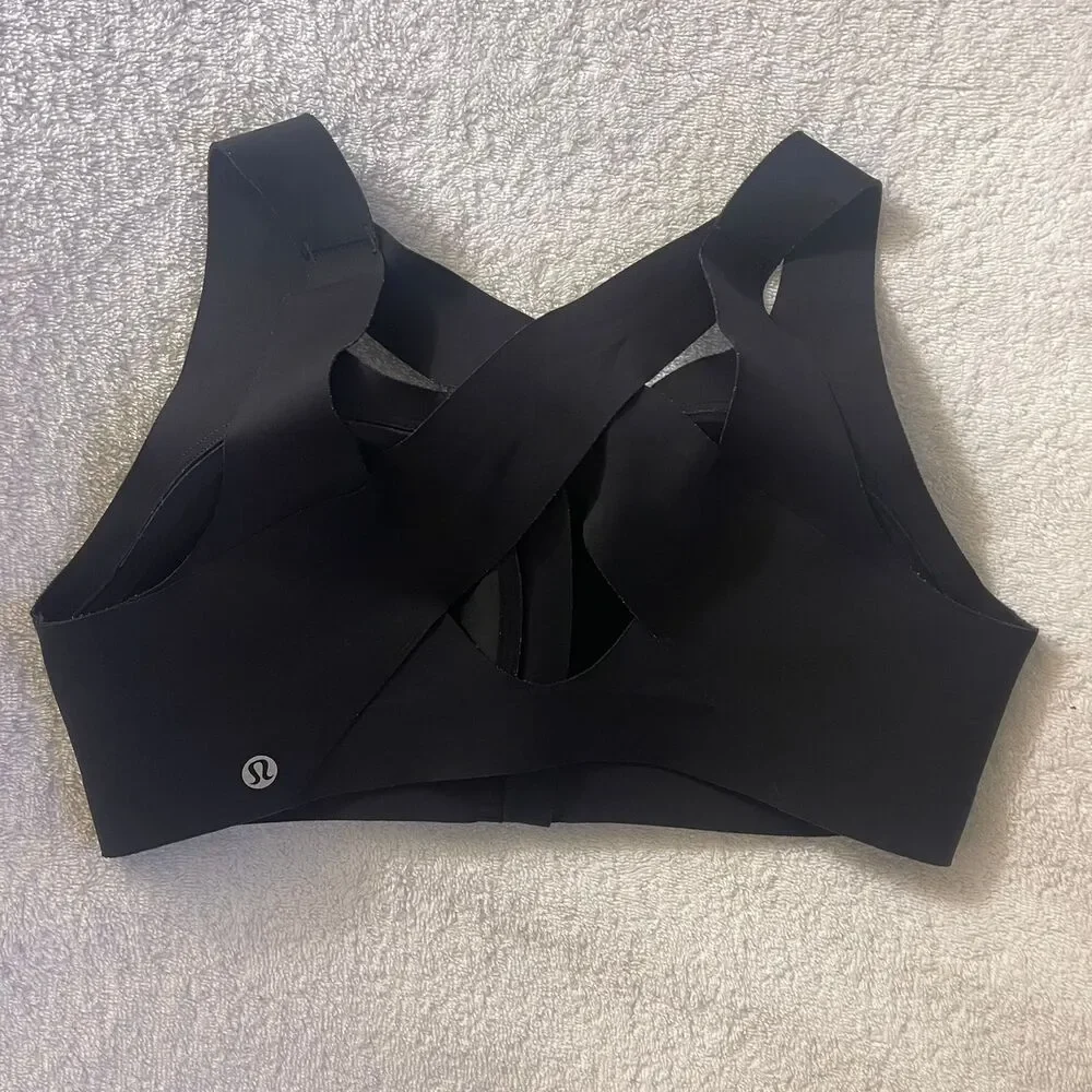 Lululemon Enlite Black Sports Running lightly Padded Zip Front Bra Size 34D - Picture 6 of 6